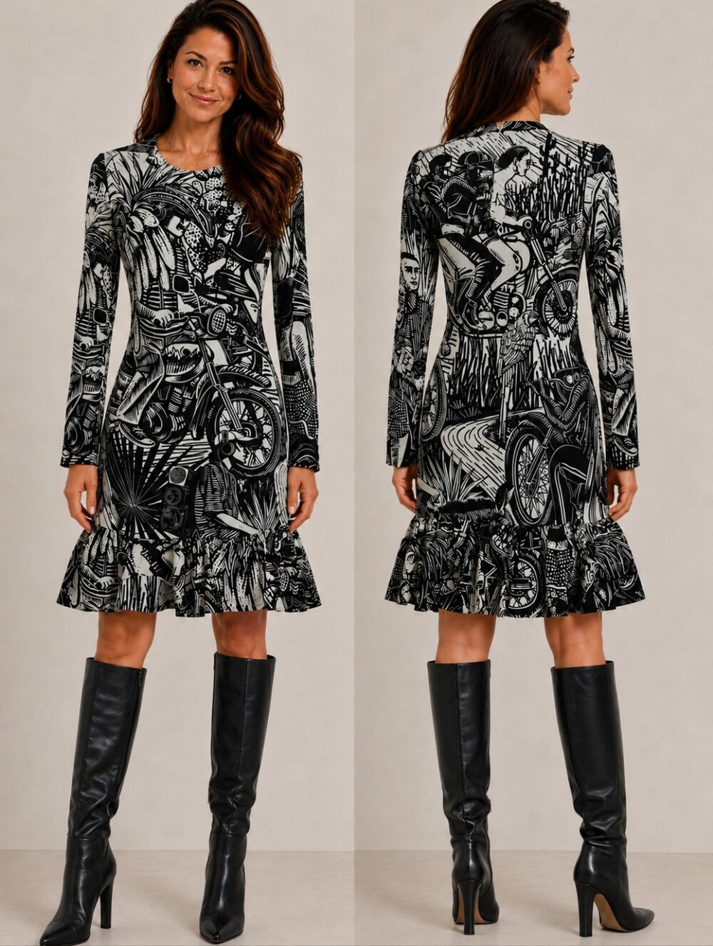 FARM Rio Black Ruta Ruffled Hem Mini Dress - Picture 8 of 10